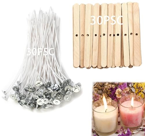 KEPYATI 30 Kerzendochte Für Kerzen, Kerzendocht,Dochte Für Kerzen Candle Wick Für Kerzen Selber Machen Candle DIY