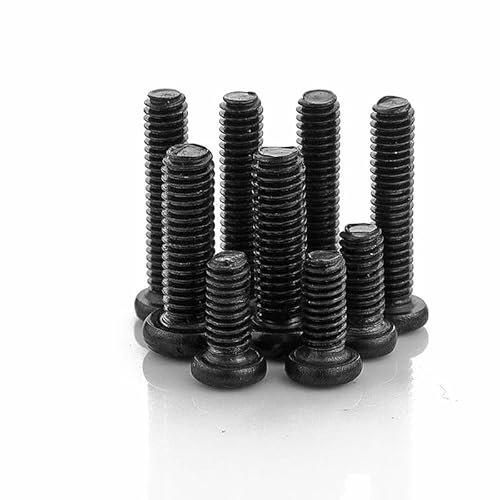 100 Stück M1 M1.2 M1.4 M1.6 Kohlenstoffstahl schwarz Kreuzschlitz Maschinenschraube mit Rundkopf GB818(5mm(L),M1.4 100pcs)