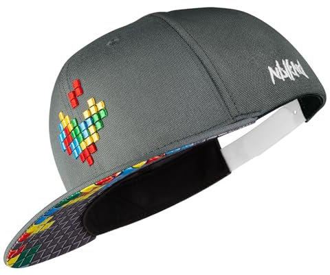 Nebelkind Snapback-Cap-Kinder Pixel, Einheitsgröße OneSize, Größenverstellbar, Unisex, hochwertige Basecap trendig, Streetwear Style, Baseball-Kappe mit geradem Schirm