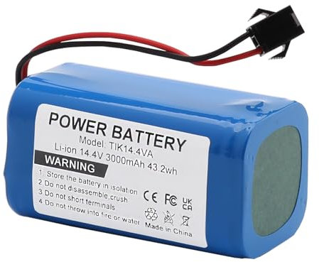 Batteria Li - ION 3000 mAh 14,4 V per aspirapolvere robotico compatibile tikom l9000, l8000, g8000