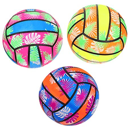 PHENOFICE Ballon De Volley Gonflable Ballon De Plage Lot De 3 Jouets pour Garçon Et Filles Piscine Et Anniversaire Inodore