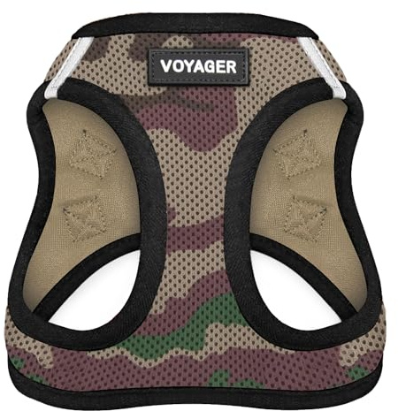 Best Pet Supplies - Harnais en Maille Tout Temps Voyager Step-in Air, réfléchissant, Anti-Traction pour Chiens et Chats, Fixation sécurisée, Vert/Bordure Noire, S