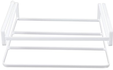 FUNOMOCYA under Desk Shelf Organizer 1-layer White Iron Storage Rack, Multi-function Table Basket for Laptop and Books, Space-saving Household under Shelf Basket for Home Office and Dormitory