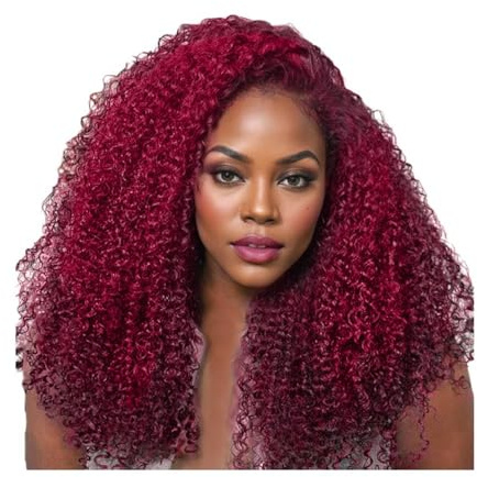 Perruques pour femmes 13x4 perruques sans colle noeud pré blanchi HD dentelle avant pré plumé, pré-coupé, cheveux humains vierges brésiliens crépus Perruques(Red Copper,24inch)