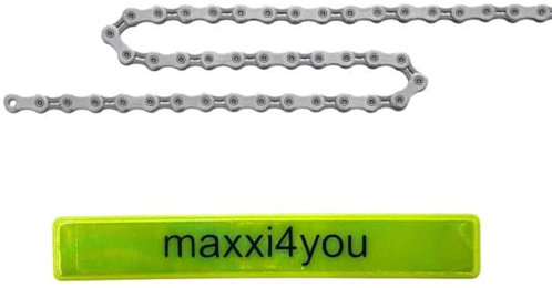 Shimano Fahrradkette Ultegra CN-6701 10-fach in silber inkl. maxxi4you Reflexband
