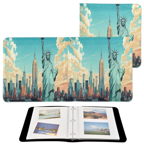 JUMBEAR Álbum de fotos grande autoadhesivo con 20 páginas, álbum de recortes para boda, familia, bebé, vacaciones, estatua de la diosa americana