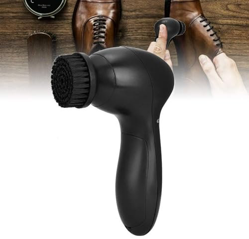 TsoLay Cireuse À Chaussures Électrique, Kit De Cirage Portable avec 4 Brosses De Rechange, Nettoyage Et Polissage Professionnels pour Chaussures en Cuir, Bottes, Baskets, Sacs