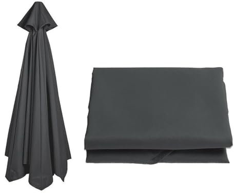 Housse de rechange pour parasol déporté de 2,4 m, 3 m, 3 m, toile de rechange pour parasol déporté (gris, 6 baleines/2,7 m)