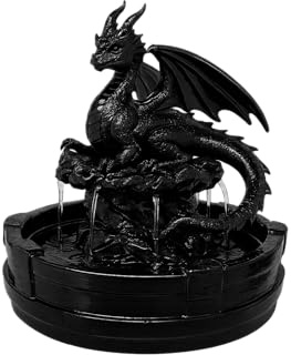 Drachen Tischbrunnen „Wachender Hüter“ – 3D-Dekobrunnen in verschiedenen Farben mit toller Wasserzirkulation
