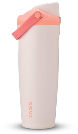 Owala FreeSip Sway Insulated Stainless Steel Water Bottle with Two-Way Spout, Built-In Straw and Bucket Handle, Made for Travel, School, and Sports, 30oz, BPA Free, Leak Proof, Sparkling Sherbet