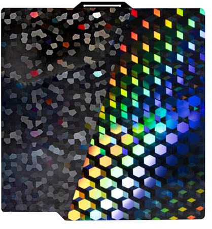 IdeaFormer Plaque d’impression PEG 256 x 256 mm pour Bambu Lab/Bambulab A1 P1S P1P X1 X1C X1E P2S, plateau imprimante 3D lisse double face, Hex Glow + Water Cube