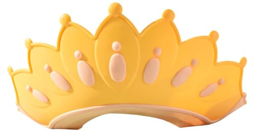 Gogogmee Baby Shower Cap with Comfortable Fit for Boys and Girls Adjustable Waterproof Pp Hair Washing Bath Hat, Protective Shower Shield Yellow for Bathing and Showering Toddlers