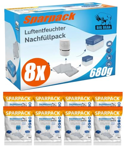 Luftentfeuchter Nachfüllpack 8 x 680 Gramm Premium Granulat