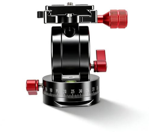 Testa a Sfera per Treppiede, Pannello Panoramico e Inclinazione, 1 / 4in Vite, Piastra di Rilascio Rapido - Compatibile con Monopiede Fotografico Cavalletto Macchina Fotografica,