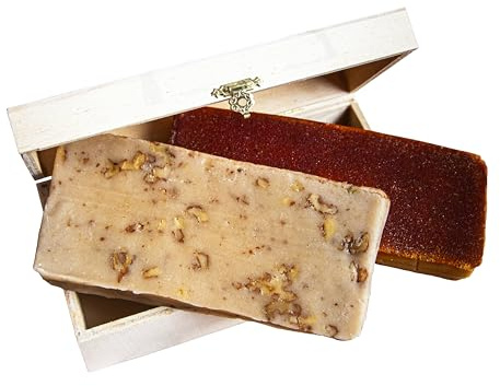 Pack Turrón Artesanal Premium en Caja de Madera – Yema Tostada y Nata con Nueces (2 x 300 g) | Elaborado en Jijona | Regalo Gourmet Tradicional – BEAMUT