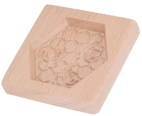 Fdit Moule à Biscuits en Bois, Moule de Cuisson en Bois de Hêtre avec Motif sculpté pour Biscuits, Pain D'épices et Pâtisseries, Outil de Gaufrage Réutilisable pour L'argile (Décor d’abeille)