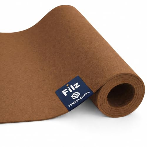 Filzstoff Filzrolle,Filz Meterware,Taschenfilz Dekofilz Filzmatte,2mm Filzmatten,Bastelfilz für DIY Aufbewahrungstasche Filzunterlage Patchwork (Braun, 300 * 30cm)