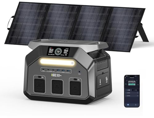 IEE 1800W Estación Eléctrica Portátil con Panel Solar 200W