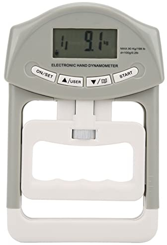 Dinamometro elettronico Misuratore di forza della presa manuale, display LCD regolabile, capacità 90 kg - Sensore ad alta precisione, memorizzazione dati utente, adatto a tutte le
