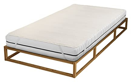 biberna Sleep & Protect 0808301 Matratzenauflage Molton mit Sanfor Ausrüstung, atmungsaktiv, hohe Feuchtigkeitsaufnahme 1x 90x200 cm natur