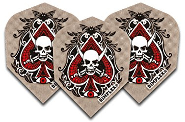F6041 Ace Skull Dimplex Dart Flights 4 sets pro pack (12 flights insgesamt).