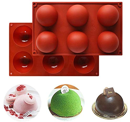 FantasyDay® 1 Stück Premium Silikon Backform/Muffinform für Muffins, Cupcakes, Kuchen, Pudding, Eiswürfel und Gelee - Hemisphäre Silikonform für Eindrucksvolle Kreationen, Hochwertige Kuchenform
