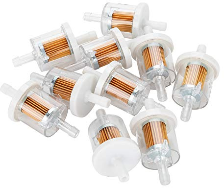 Kraftstofffilter Benzinfilter Motor Gas Inline Filter für Rasenmäher Motorrad Zubehör, Kunststoff, 10 Stk., 1/4 Zoll