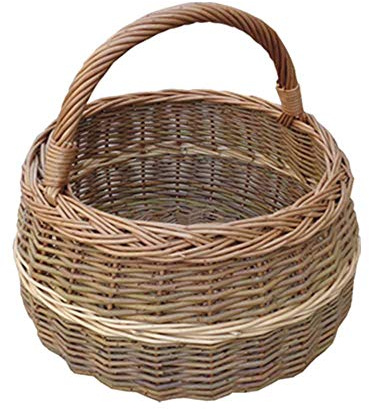 Rouge Panier S065/Home Petite ronde en osier peu profonde Panier de courses, Marron