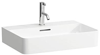 Laufen VAL Möbel-Waschtisch, 3 Hahnlöcher, ohne Überlauf, 600x420, weiß, Farbe: Weiß