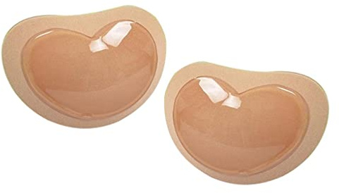 Sharplace Paire D’Insertions De Soutien-Gorge En Silicone De 2,5 Cm, Coussinets Rehausse-Seins En Forme De Cœur, Couleur Peau, 10,5x7,5 Cm, Réutilisables Pour Un Usage Quotidien Et Maillots De Bain