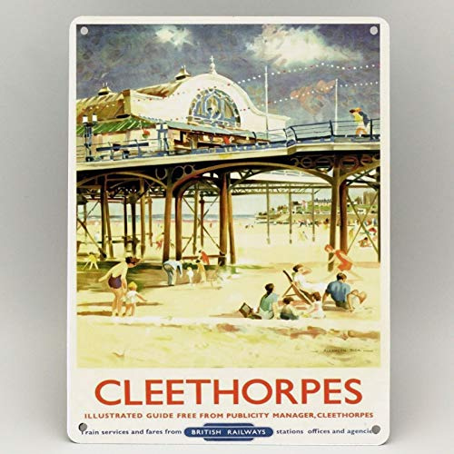 EpochSign CLEETHORPES RAILWAY POSTER METAL SIGN SEASIDE BEACH BRITISH RAIL TRAVEL VINTAGE Metal Tin Sign 8x12 inches