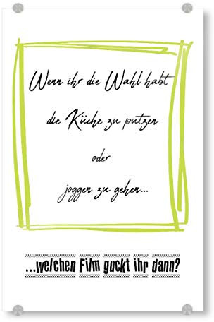 artboxONE Acrylglasbild 30x20 cm Typografie Welcher Film Bild hinter Acrylglas - Bild küche Film joggen