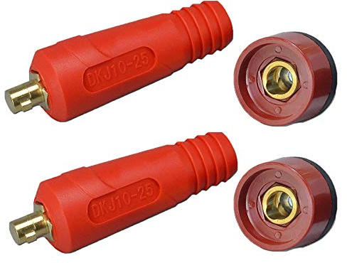 RIVERWELD Cavo di saldatura TIG Pannello Connettore spina ROSSO DKJ10-25 DKZ10-25 200Amp Raccordo rapido 2 set