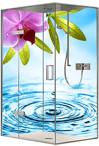 Original FLYERANDPRINT - SHOWER-PLATE, Alu-Dipond, OHNE FUGEN, Fliesenersatz, Duschrückwand, Wunschmaß, Dusche, Bad, Wandverkleidung, Wandverkleidung, DE-17-09 (Set mit 2 Platten, 90 x 200 cm)