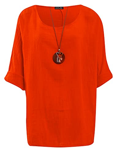 Love My Fashions® Women's Italian Lagenlook Tunic Top Oversized Blouse 3/4 Sleeve Round Neck Casual & Comfortable UK Fashion