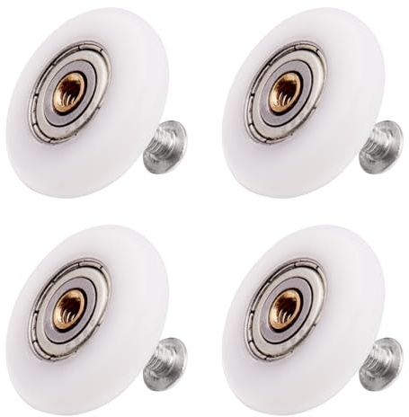 ATOPLEE Shower Door Rollers Wheels - 4pcs 23mm Replacement Part Bathroom Glass Runner Sliding Shower Door Roller Wheel (Roller Diameter 23mm)