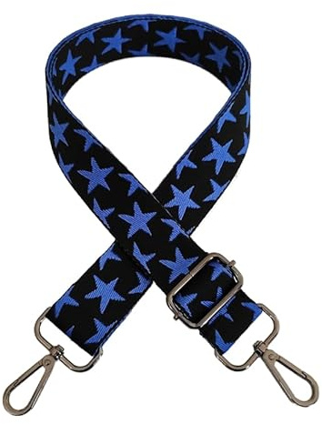 Verstellbar Schulterriemen für Taschen Taschengurt 75-130cm Bunter Sterne Schultergurt Taschenhenkel Taschenriemen Leinwand Umhängegurt für Taschen Handtaschen für Damen und Herren, Schwarz Blau