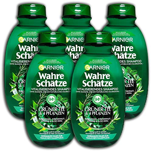 5 x er Pack Wahre Schätze vitalisierendes Shampoo Grüner Tee 5 x 250ml