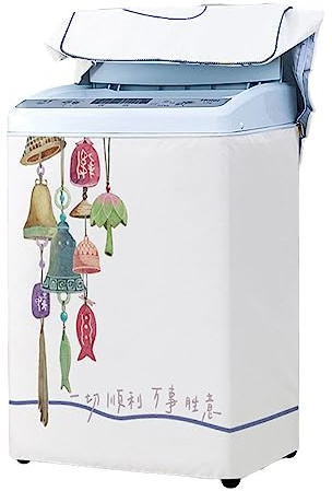 Odot Washing Machine Cover Top Load Waterproof Dustproof Sunscreen Washer Machine Dryer Protector Washer Dryer Cover for Most Top Load Washer Dryer (XL-57x95x61cm,wind chimes)