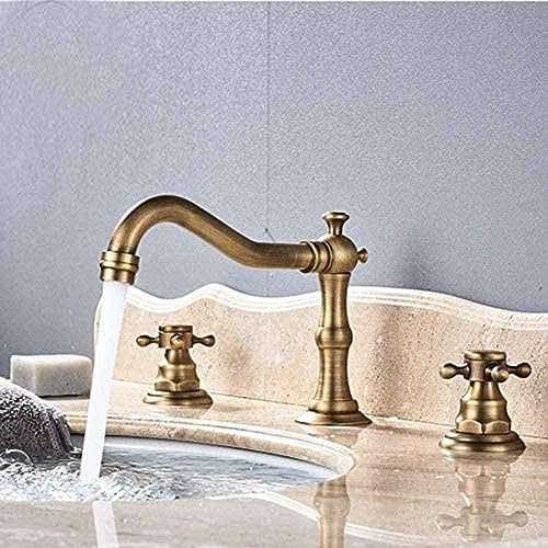 Wasserhahn, Küchenarmatur, Chrom, verlängerter Waschbecken-Wasserhahn, Doppelwaschbecken, Badezimmer-Waschbecken, installiertes Waschbecken, Keramik, der längste Auslass, 3-Loch-Waschbecken-Wasserhahn