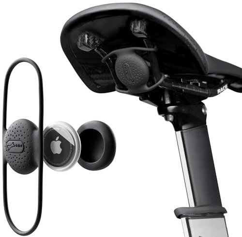 BONE Bike Air Tracker Tag Strap, Hidden Bicycle GPS Tracker Case for Apple Tag, Ultra-Lightweight Scratch-Free & Waterproof Silicone Holder, Anti-Theft Seatpost Mount for Mountain Bikes & Scooters