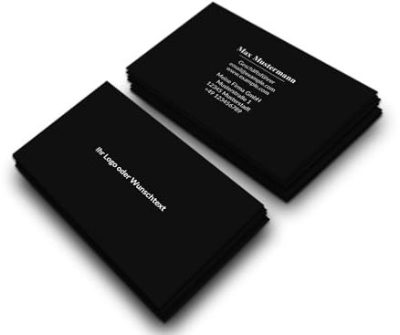 Premium Visitenkarten personalisiert (85x55mm), Premium Papier, hochwertiger Druck, hohe Qualität, selbst gestalten für Business, Unternehmen, Startup & privat (Black Central)…