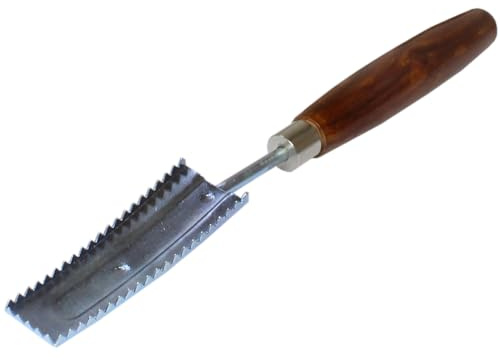 PRO Filstar Fischentschupper - Griff aus Holz - Fischschupper Fischschaber | Gezacktem Sägezahn - Küchenhelfer - Fish Scale Remover - Fischschuppenentferner - Zubehör zur Entfernung von Schuppen