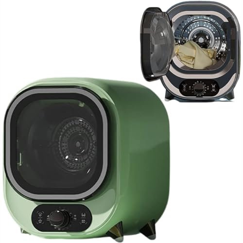 Asciugatrice Piccola 5Kg, Mini Centrifuga Portatile E Compatta Con Capacità Di Carico 0.8Kg, Asciugatrice a Rullo Intelligente, Silenziosa a 35 Db, Perfetta per L'uso Su Bancone O a Parete,Green