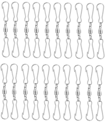 Milisten 20pcs Outdoor Hanging Hooks Windsock Clips Swivel Hanger Garden Windmill Spinners Easy to Use