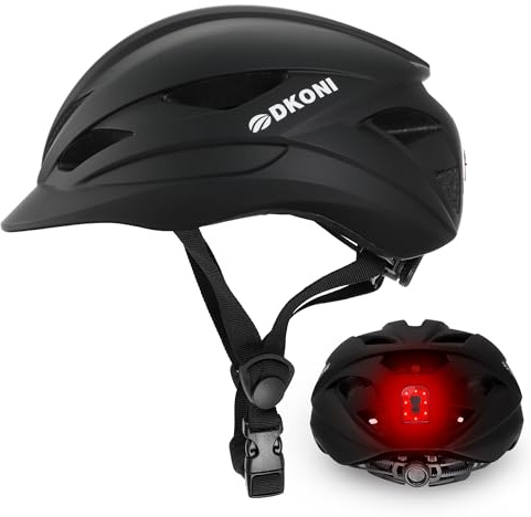 Bike Helmet Adult Urban:Bicycle Helmet for Men Women with USB Charge Detachable Taillight Helmets for Commuter Cycling Scooters
