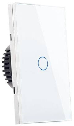 Interruptor de luz de pared,Interruptor de luz dom Bingoelec-interruptor de luz de pared táctil estándar de EE. UU., pantalla táctil de cristal de lujo, sin WiFi, no es un interruptor inteligente(Whit