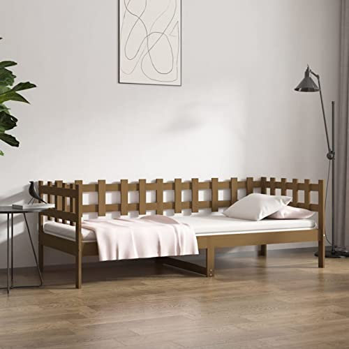 Xichuzi Tagesbett Honigbraun 90x200 cm Massivholz Kiefer, Schlafsofa, Daybed, Bettsofa, Sofa Bed, Sofabett, Schlafcouch, Jugendbett, Bettgestell, Bettcouch - 820759