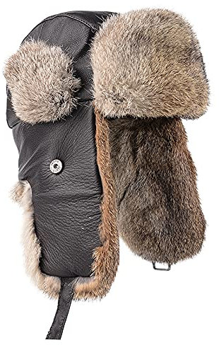 ASerZenith Wintermützen, Mütze Wintermütze Wintermütze mit Kunstfell gefüttert Pilotenmütze mit Ohrenklappen zum Wandern Skifahren(Brown-58-60cm)