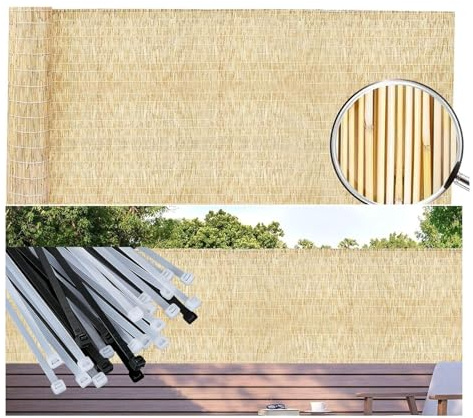 ReedFencing Rolls, ReedFence Rolls Border Fencing Garden Fencing Privacy Screen Privacy Fencing for Yard 6ft High Panels 4ft Screen Panels Tall for Patio Fence Privacy Screen Slats 3ft(K18,55x450 cm 2